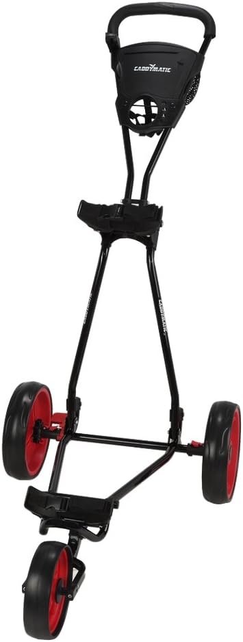 Golf Continental 3 Wheel Folding Golf Push/Pull Cart Black/Red
