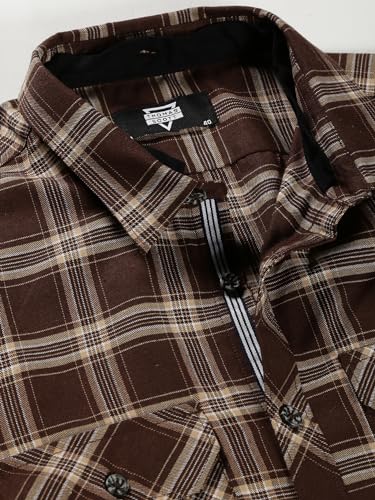 Image of Thomas Scott Men's Classic Hood Collar Tartan Checks Casual Shirt