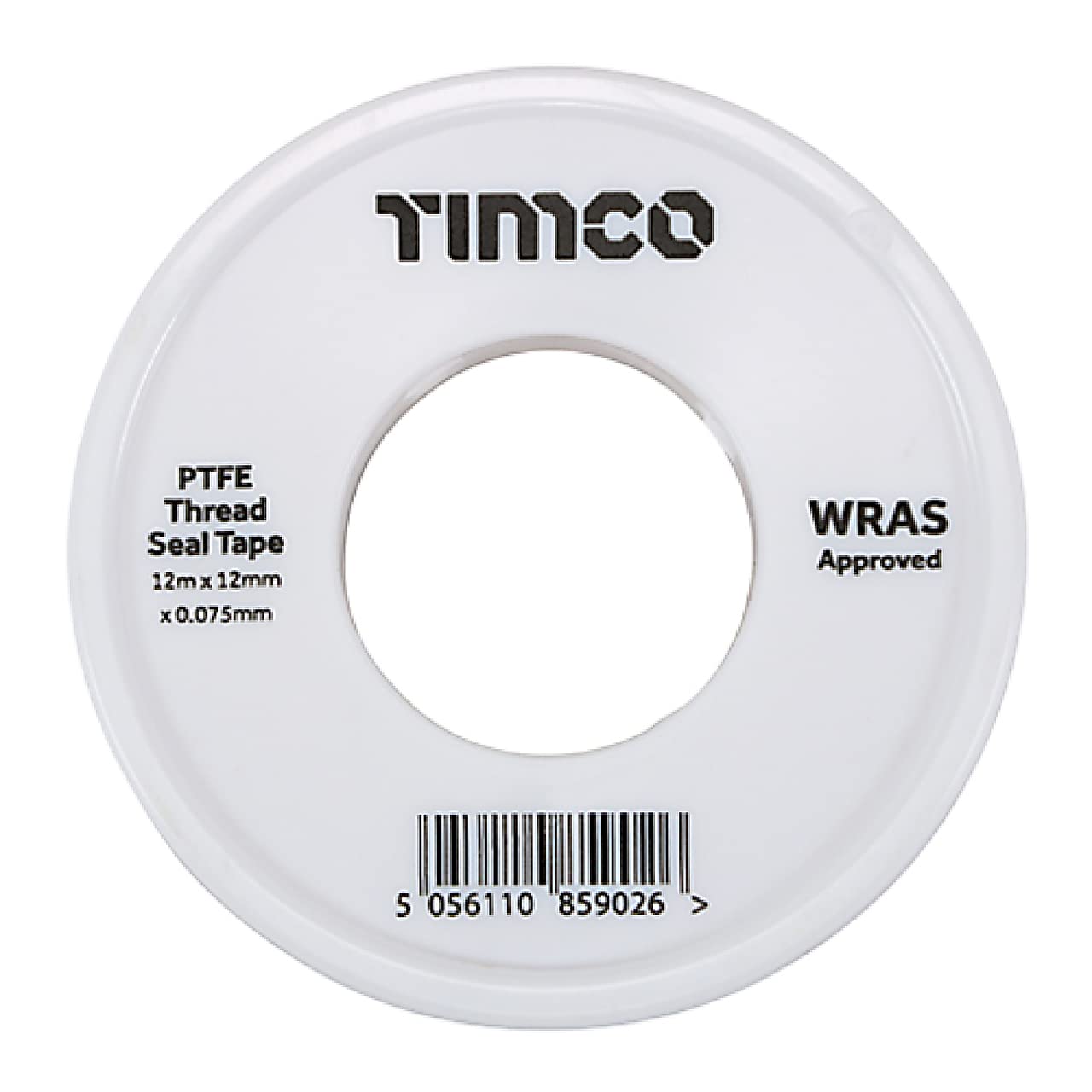 TIMCO PTFE Thread Seal Tape - Plumbing Tape - 12m x 12mm - 2 Rolls in a Pack