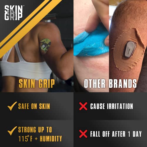 Image of Skin Grip Universal Adhesive Patches for CGM and Insulin Pumps with Cutout (20-Pack), 0.8-Inch Hole, Waterproof & Sweatproof for 10-14 Days, Glucose Monitor Patch, Diabetic Sensor Cover, Camo