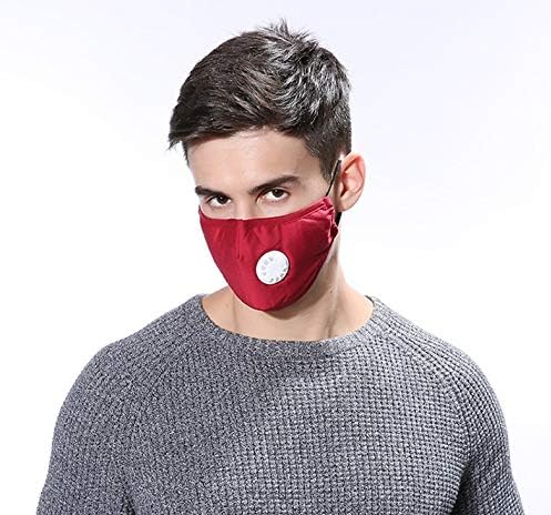 Carbon Activated Anti-Pollution Mask Washable Reusable (1 Piece) With 1 Filter (Maroon Red)