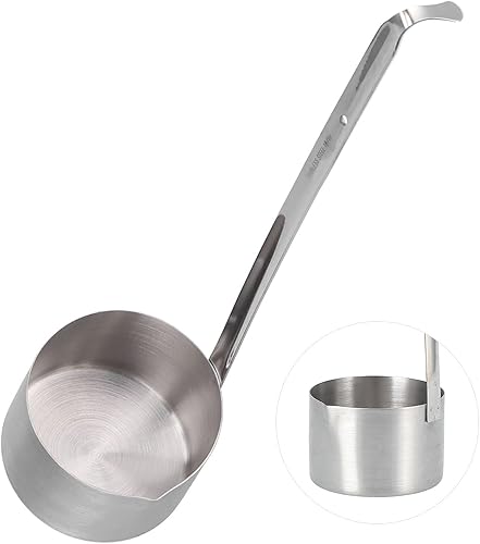 Miniatura 6 de Alvinlite Cucharón de acero inoxidable para vino, cucharas medidoras para verter cerveza, cucharón colgante con gancho (16.91 onzas)