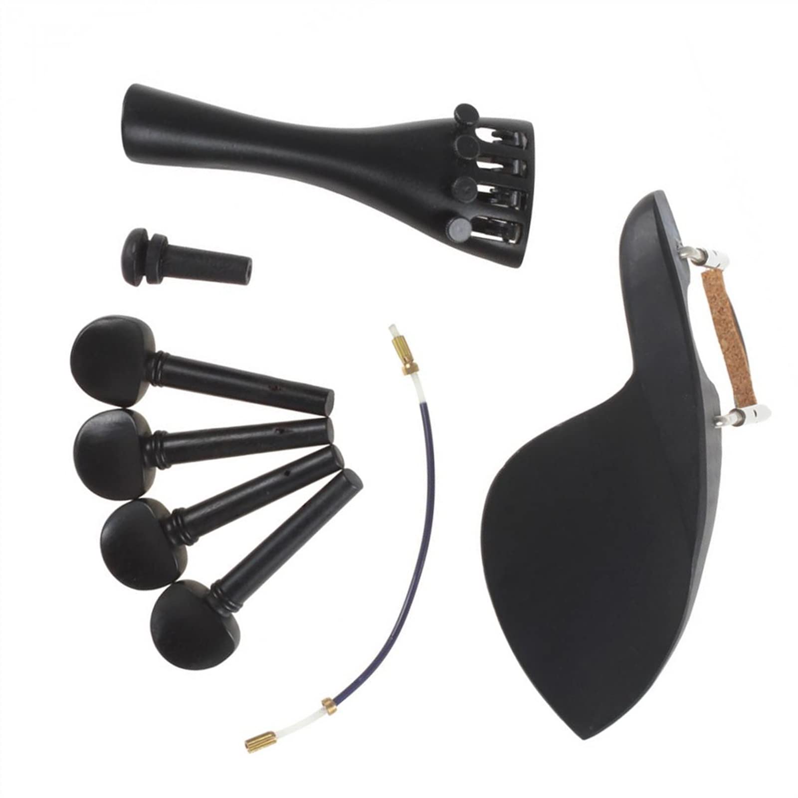 1 Set Set Di Accessori Per Parti Di Violino In Legno Di Ebano 4/4 Ottimo Accessorio Per Violino Principiante Accessori per Violino