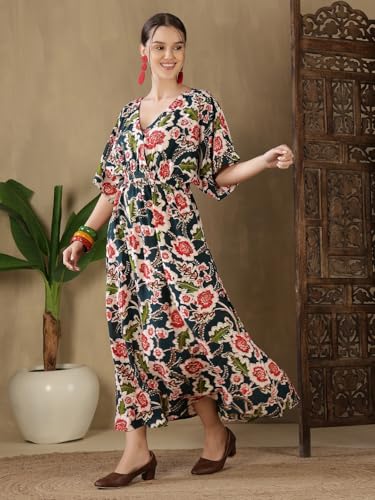 Image of FebQ Elegant & Comfortable Rayon Elastic Dress