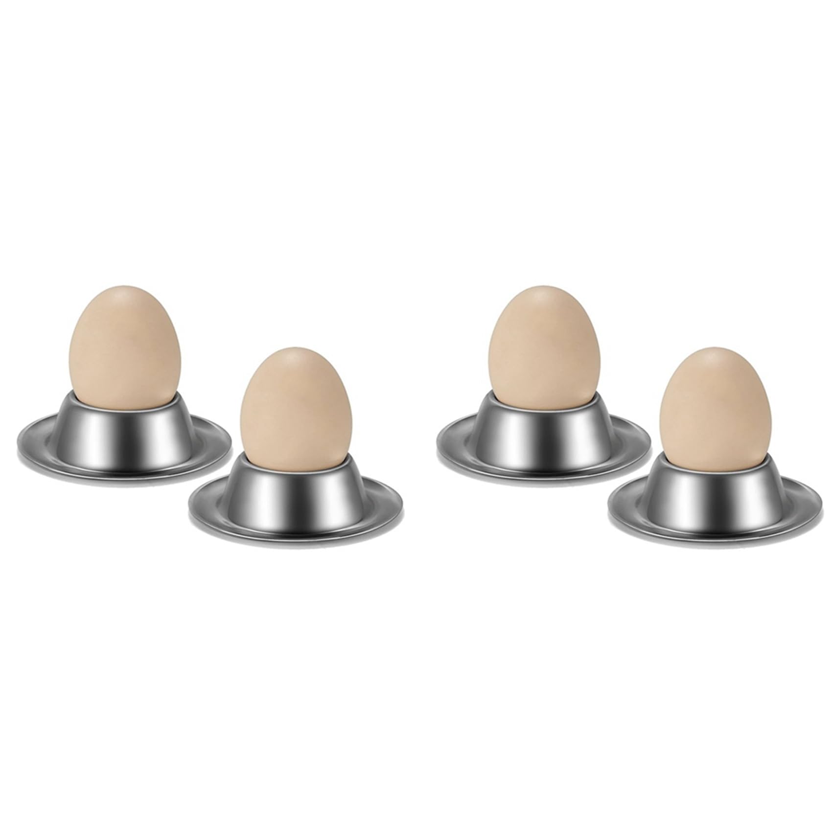 Hndhbfgrt Egg Cup Holder Set of 4 Pack,Stainless Steel Egg Cups Plates Tableware Holder for Hard Soft Boiled Egg,Kitchen Display