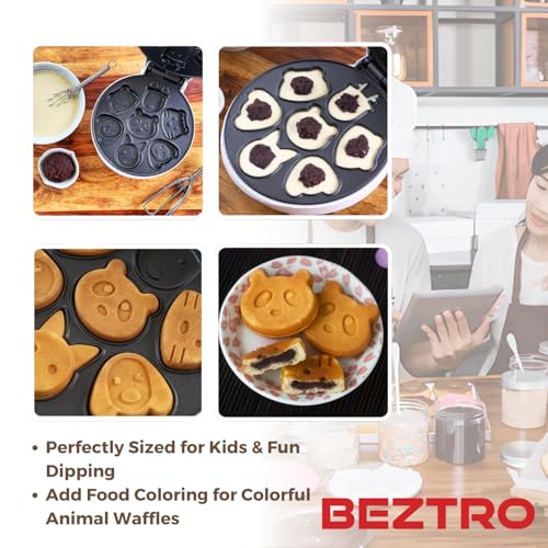 Image of Waffle Maker Machine Mini Electric Breakfast Pancake Maker Similar to Donut or Sandwich Makers for Desserts Snacks Parties for Kids & Family