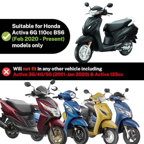 Image of FIBERA Smart Front Basket ONLY Compatible with Honda Activa 110cc 6G BS6 (FEB 2020- Present) (Red) Durable Polyester 12L Capacity, Mobile, Bottle & Essentials Holder