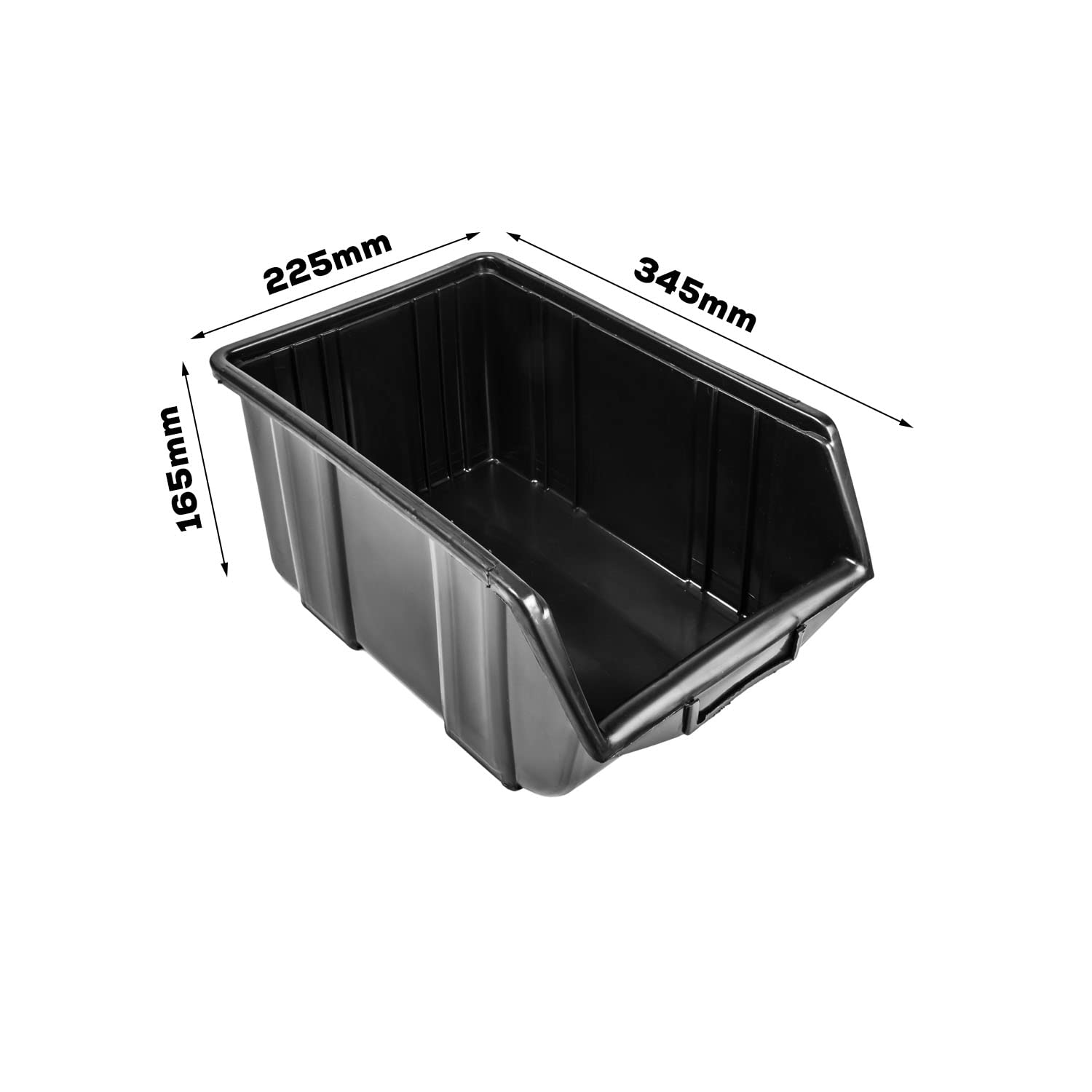 botle 20 Stck Sortierboxen Lagerboxen Stapelboxen Werkstatt Stapelkisten Sichtlagerkasten Eco Box Schwarz 34,5x22,5x16,5cm Sortierkasten