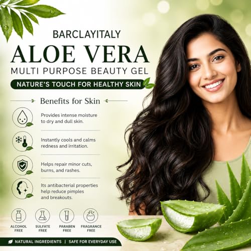 Image of Aloe Vera Gel with Vitamin E 200g | Pure Natural Gel for Face, Hair, Skin & Body | Soothing Moisturizer for Dry, Oily & Sensitive Skin | Hydrating Gel for Sunburn, Acne & Dandruff Care (Pack of 3)