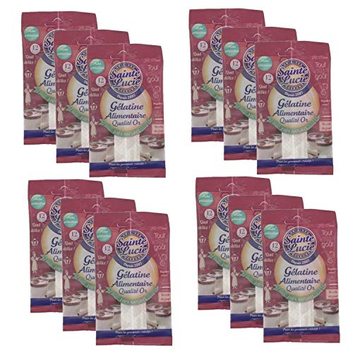 Lote de 12 gelatina alimentaria – Santa Lucía – bolsita de 12 g