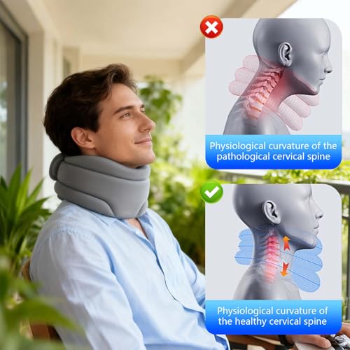 Nackenstütze für Nackenschmerzen, Neck Support gegen Schnarchen, Halskrause Mensch für Schlaf & Alltag, Weiche Schaumstoff-Halskrause verstellbar, Druckentlastung Wirbelsäule, für Damen und Herren
