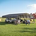 AMERLIFE 20x30 FT Heavy Duty Metal Carport, All-Weather Steel Car Shelter with Galvanized Steel Roof, Reinforced Frame and Enhanced Base for Outdoor Garage or Parking