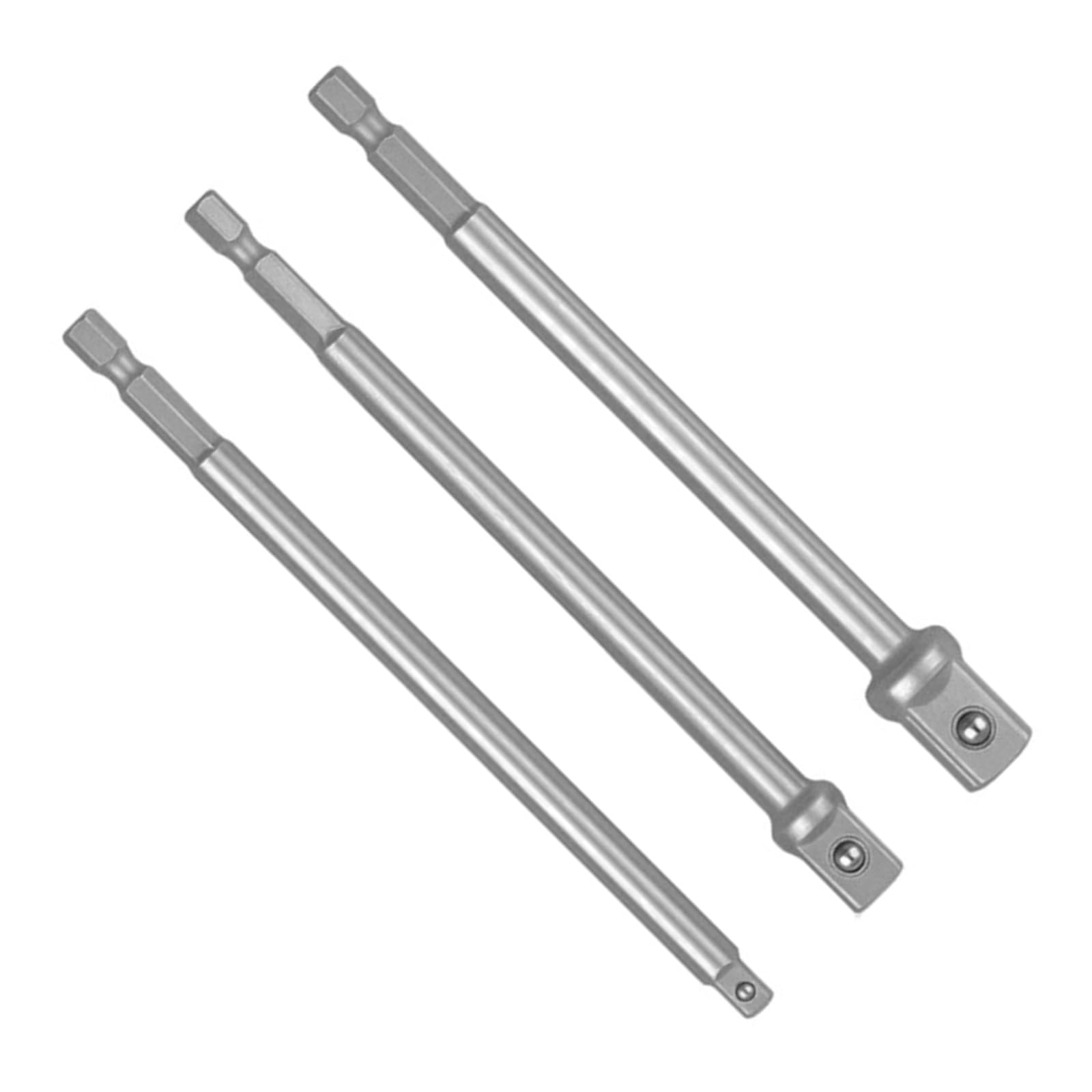 Osniyaw 3Pieces Hexagonal Shank Square Drive Socket Adapter Extension Set In 1/4 3/8 1/2 Size For Professional Tool Wrenches Search Engine Metal Port Link