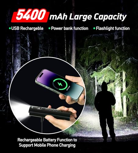 image for AOZOY Bike Light Set USB Rechargeable - 5400mAh Bike Headlight & Taill
