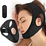 Chin Strap for Sleeping, Effective Anti Snoring Devices, Airflow Jaw Strap for Sleep Apnea Breathable and Comfortable, Adjustable Anti Snoring Chin Strap for Men and Women