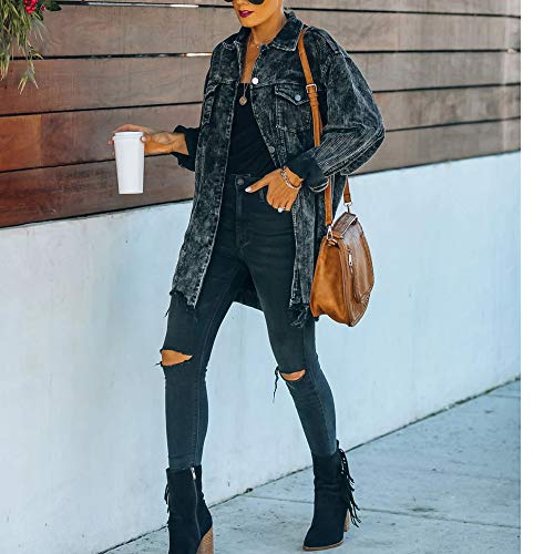 Hixiaohe Women's Casual Oversized Button Down Corduroy Shirt Jacket Coat Washed Retro Shacket4