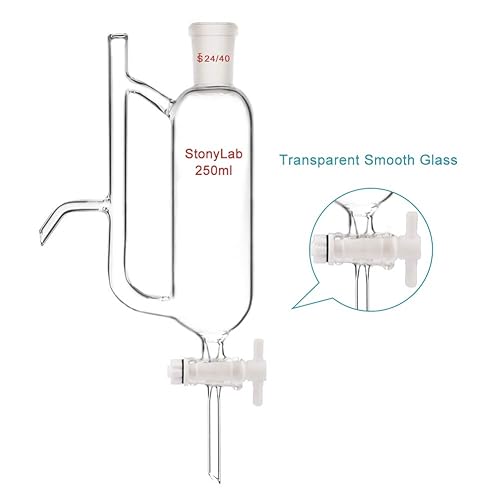 Miniatura 3 de stonylab Juego de separador de aceite de agua y soporte de laboratorio, separador de receptor de 8.5fl oz con junta 2440, soporte de acero con