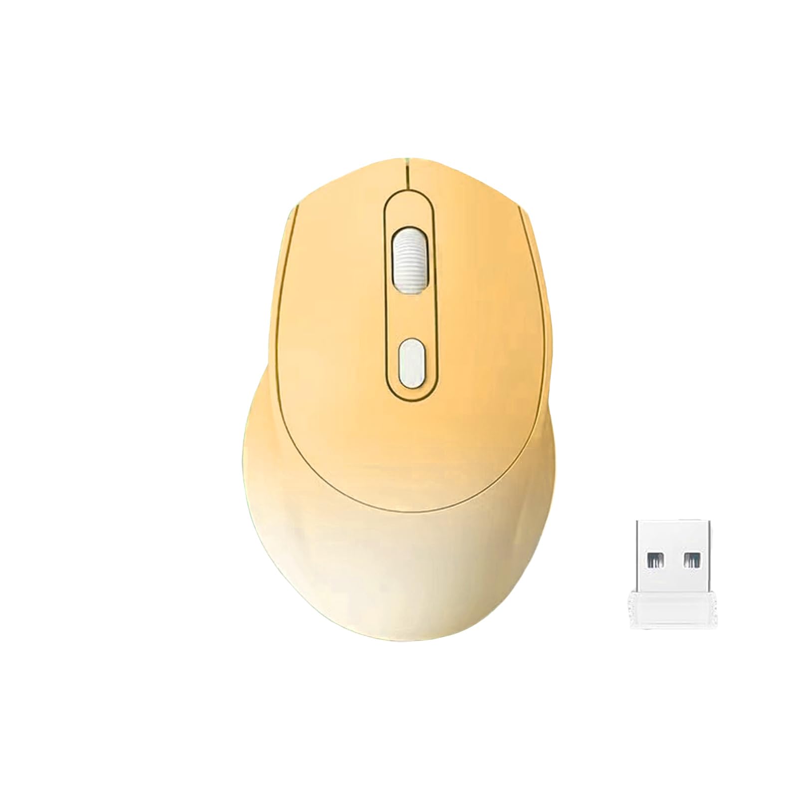 Wireless Gradient Color Bluetooth Mouse,Dual Mode Rechargeable Silent Slim Laptop Mouse,Portable(BT5.2+USB Receiver) Computer Mice,for Laptop,Desktop Computer,ipad Tablet,Phone,TV (Gradient Yellow)