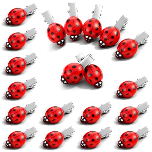 20 Pcs Ladybug Hair Clips Fun Animal Lady Bug Hair Clips Cute Lady Bug Barrettes for Cosplay Themed Party