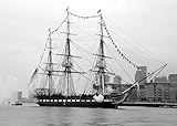 USS Constitution Firing a 17-gun Salute Boston - Photo Poster Print - Various Sizes - Black & White (18 x 24 in)