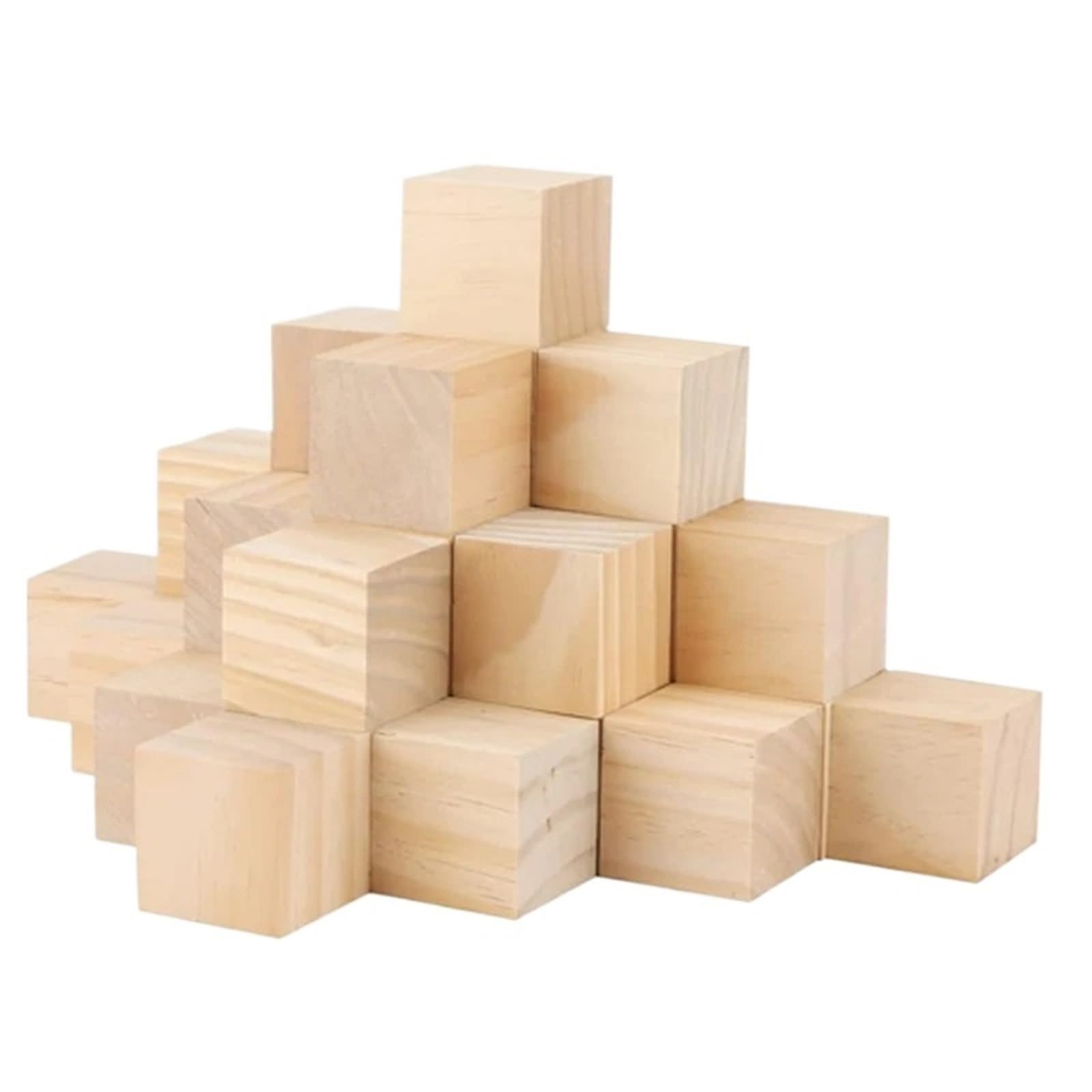 LSNNMU 30 Pcs 5cm Natural Wooden Cubes, Unfinished Blank Pine Wood Cube Square Blocks for Puzzle Making, Letter Block, Painting, DIY Craft for Crafts