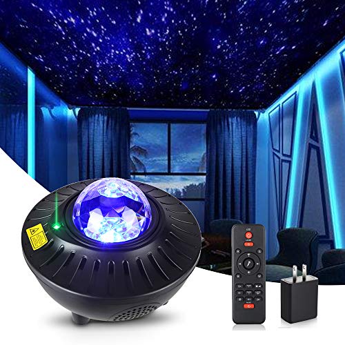 Star Projector|3 in 1 Ocean Wave Night Light Galaxy Projector for Bedroom with Charger|3 Lightness Sky Lite with Remote, Timer, Bluetooth|Black Ceiling Star Projector