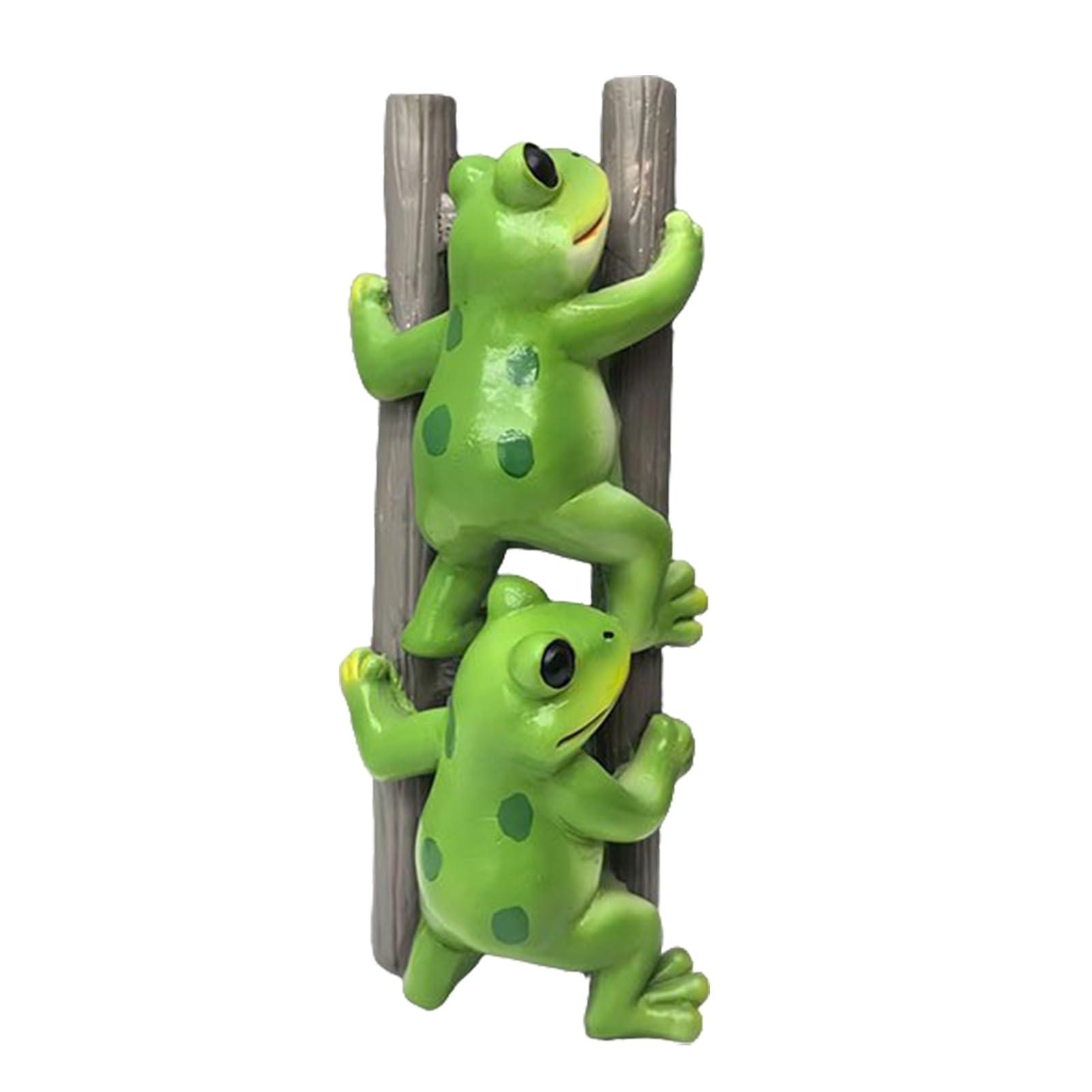 Glifora Cute Frog Figurine - Funny 2 Frogs Climbing Ladder Statue, Waterproof Resin Garden Sculpture for Yard, Garden, Patio, Lawn and Planter Decor