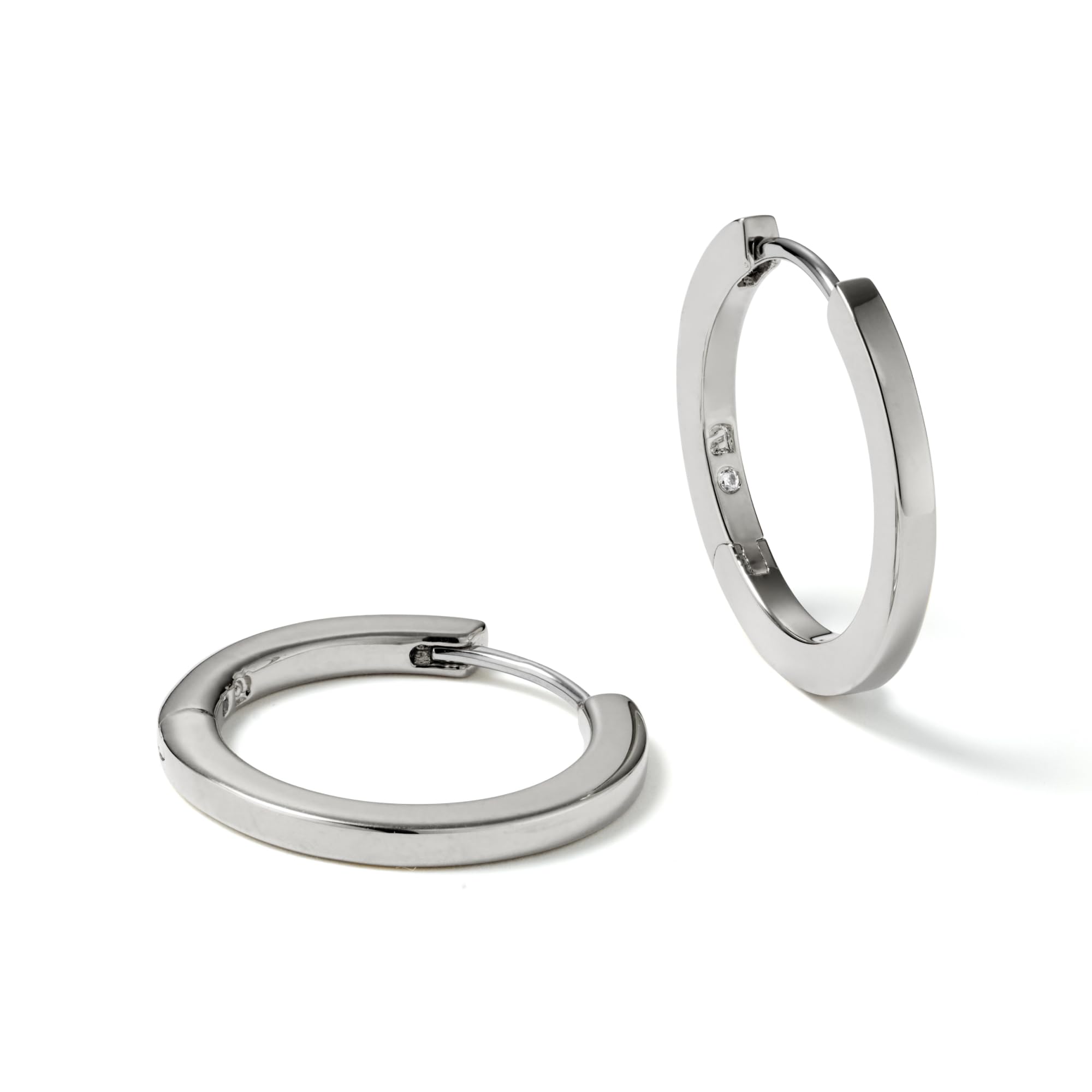 Ana Luisa Trendy Huggie Hoop Earrings for Women - 14K Gold Plated or Sterling Silver Hoop Earrings - Small, Dainty, Hypoallergenic, Water-Resistant, Tarnish-Free Hoops - Jewelry Perfect for Stacking: Silver Medium