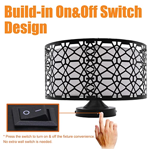 Facon 11" RV Pendant Light with Switch & Black Scroll Flower Design