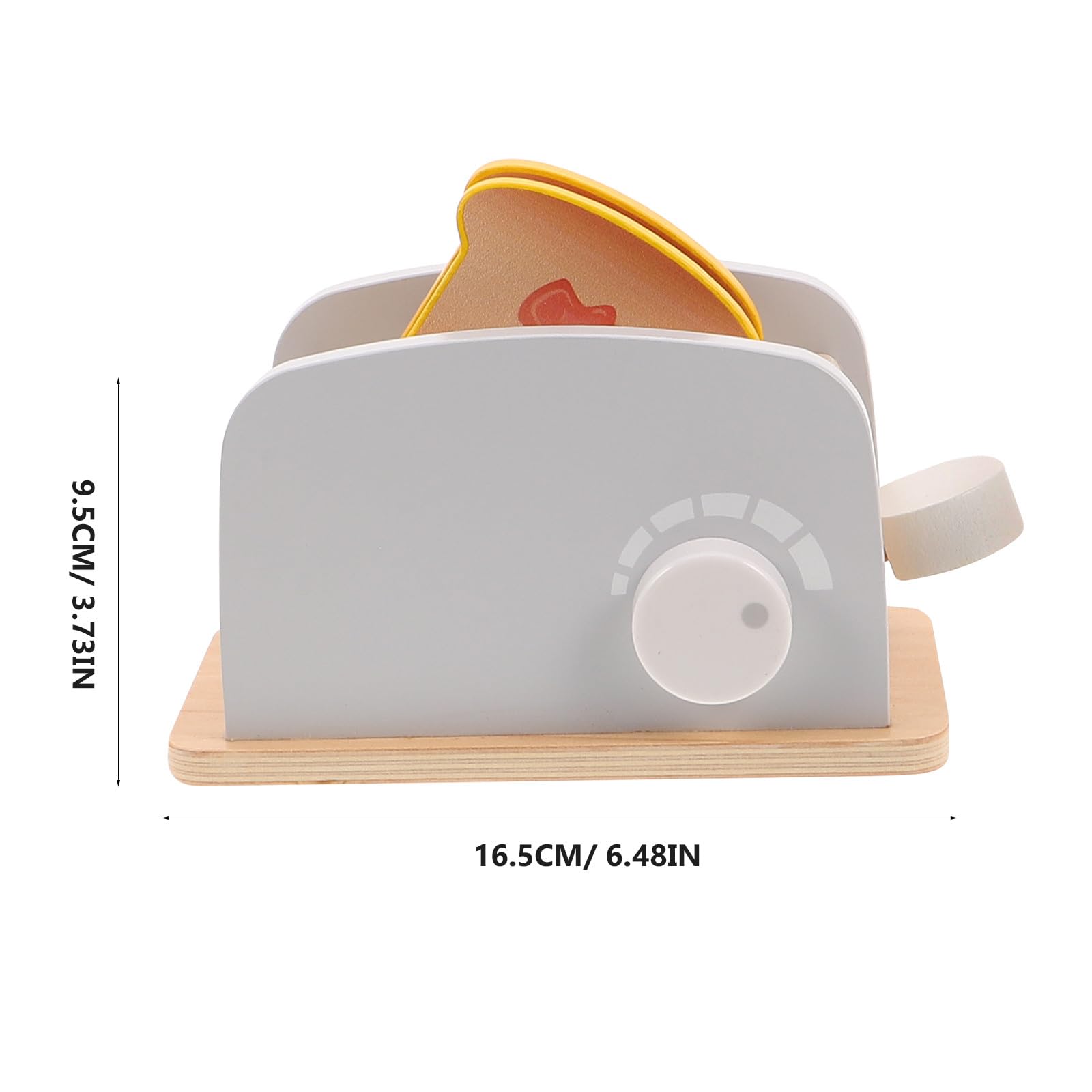 Gatuida 1 set di tostapane in legno per il gioco di ruolo, set da taglio per alimenti, mini macchina per il pane, per cucina per casa delle bambole, giocattoli di ruolo fantasiosi per bambini,