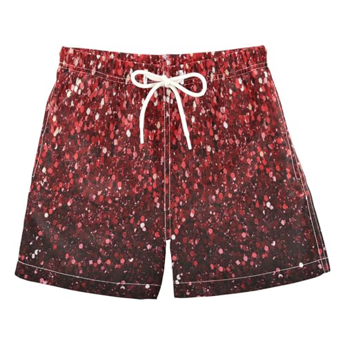 Boccsty Ruby Red Crimson Gradient Glitter Boys Swim Trunks Baby Kids Swimwear Summer Toddler Beach Board Shorts 2T