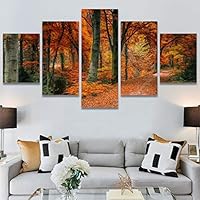 SIGNWIN 5 Panel Canvas Wall Art Rustic Woods for Home Decorations Ready to Hang - 60