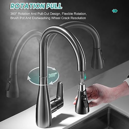 Robinet d'évier monotrou à poignée unique avec conduites d'eau