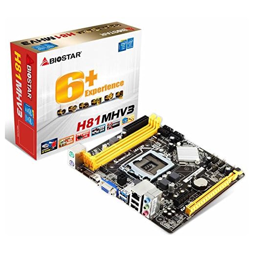 Biostar H81MHV3 - Placa Base (DDR3-SDRAM, DIMM, Dual, Intel, Celeron, Core i3, Core i5, Core i7, Pentium, Socket H3 (LGA 1150))