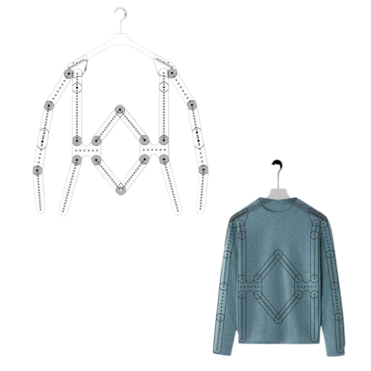Mannequin Hanger, Transparent Acrylic Adjustable Clothing Display Mannequin Hanger For Men Women Children(Women)