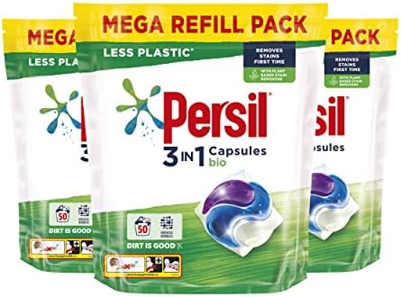 Persil Colour 3 in 1 Laundry Detergent Washing Pods Capsules Tablets Mega Refill Pack (50 Wash) Upto 2 months supply Keeps colours vibrant, Brilliant Plant-Based Stain Removal With Comfort Freshness