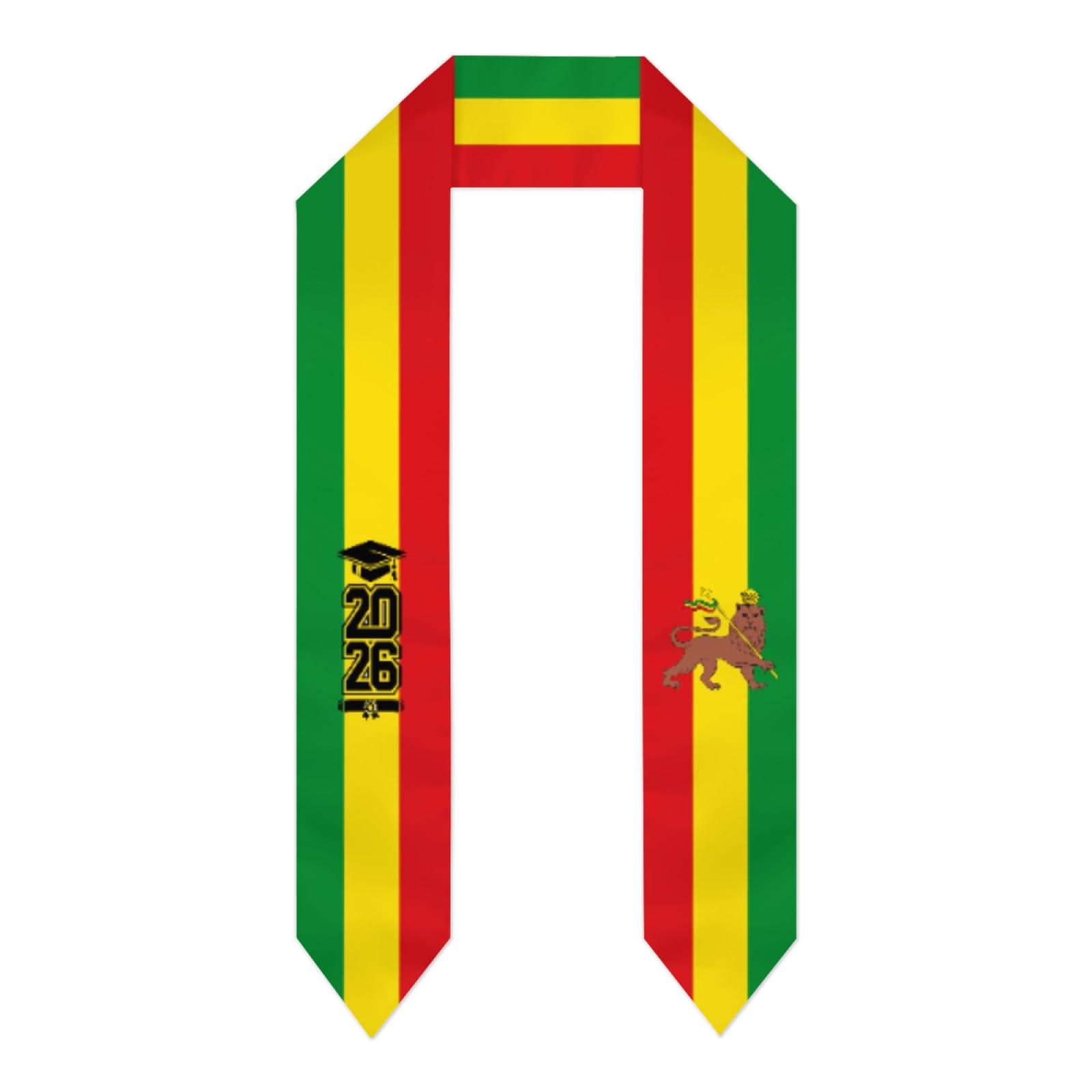 HLBSDM Class of 2026 Ethiopia Lions Flag Stoles Shawl Sash For Graduation Students Celebrate