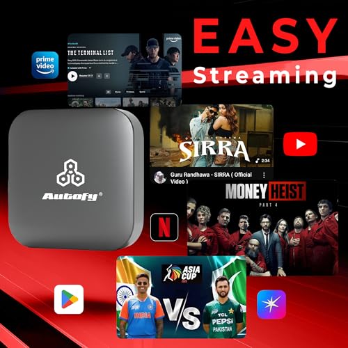 Image of Autofy K713C 4GB RAM 32GB Storage with PlayStore *Download Unlimited Apps* Video Box Wireless Carplay Adapter Works Only with Cars Having Wired CarPlay Auto Reconnect Plug-Play Car Accessories