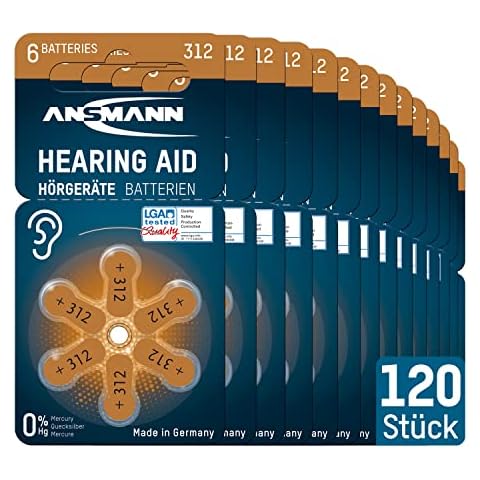 ANSMANN 120x Hörgerätebatterien 312 braun Cover