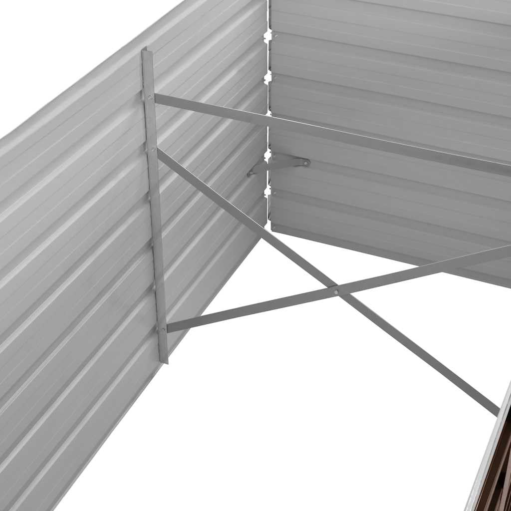 Jardinera elevada de metal 320 x 80 x 77 cm, acero galvanizado, parte inferior abierta, resistente, diseño moderno para jardín, balcón, terraza, maceta elevada
