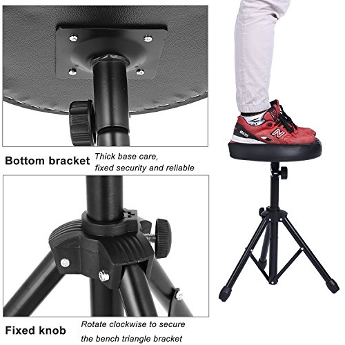 Anfan Universal Drum Throne Adjustable Padded Drum Stool with Anti-Slip Feet for Adults and Kids (Black)