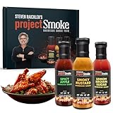 Steven Raichlen Project Smoke BBQ Sauce Gift Set- 3 Pack Barbecue Variety: Spicy Apple, Smoky Mustard, Lemon Brown Sugar- BBQ Sauce for Ribs, Chicken, Brisket- Great Valentine's Day Gift & Made in USA