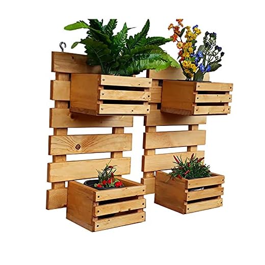 XINKO Macetero de Pared, Paquete de 2 maceteros Colgantes de Madera para Plantas de Interior, Escalera de pie para Plantas montada en la Pared, balcón Vertical para jardín al Aire Libre