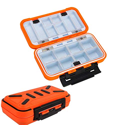 Mein HERZ Boîte à Pêche en Plastique, ?16×7,7×4,5 cm? Boîte de Rangement étanche pour Leurres de pêche, 16 Compartiments, pour Appâts Boîtes et Plateaux Multicompartiments Stockage