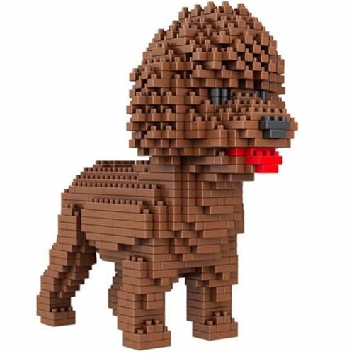 Atomic Building Pudelhund oder Poodle, Figur zum Zusammenbauen mit Nanoblocks, 950 Teile
