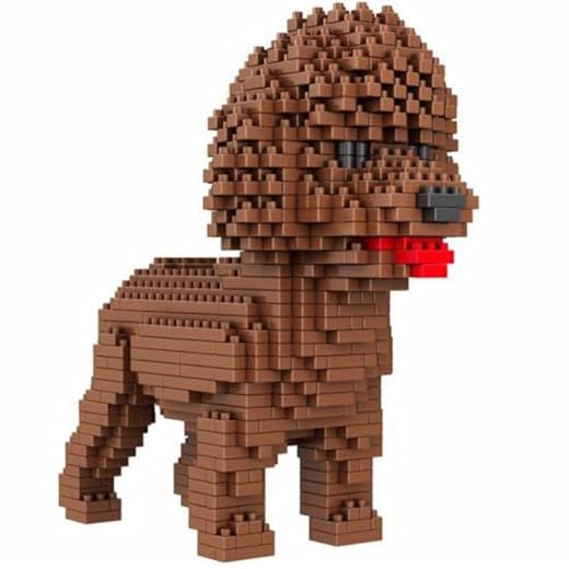 Atomic Building Figura para armar con nanobloques. 950 Piezas. Perro Caniche o Poodle.