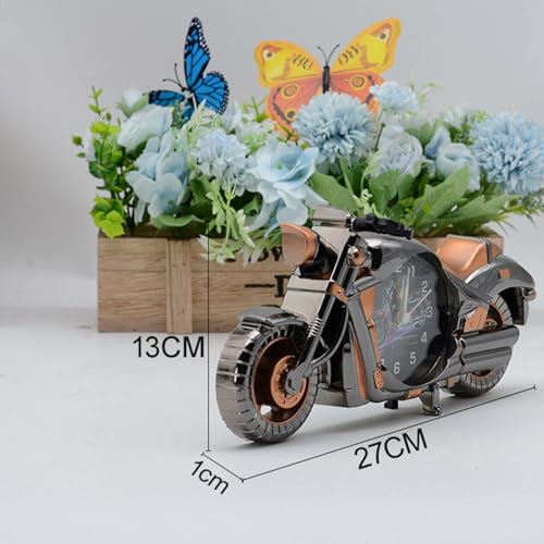 Image of Spiaty Plastic Motorcycle Analog Desk Alarm Clock, Black, 4 cm , 5 cm