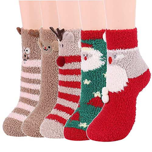 Image of Zando Women's Soft Fuzzy Socks - Thick, Warm, Fluffy, Comfy Home Sleeping Socks