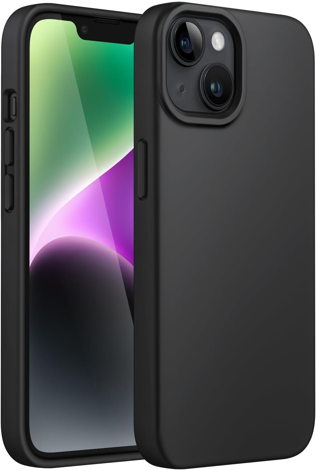 JETech Silicone Cover Case for iPhone 14 6.1-Inch, Silky-Soft Touch Full-Body Protective Phone Case, Shockproof Cover with Microfiber Lining (Black)
