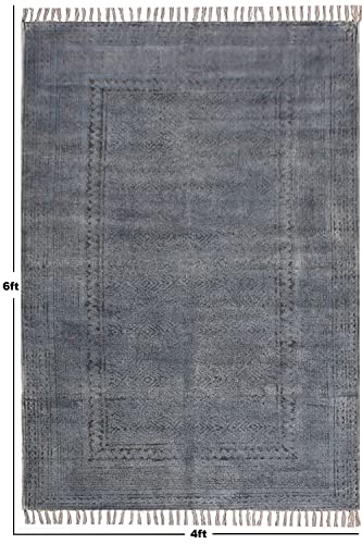Tapis géométrique imprimé main en coton pour créer un cocon douillet - 4